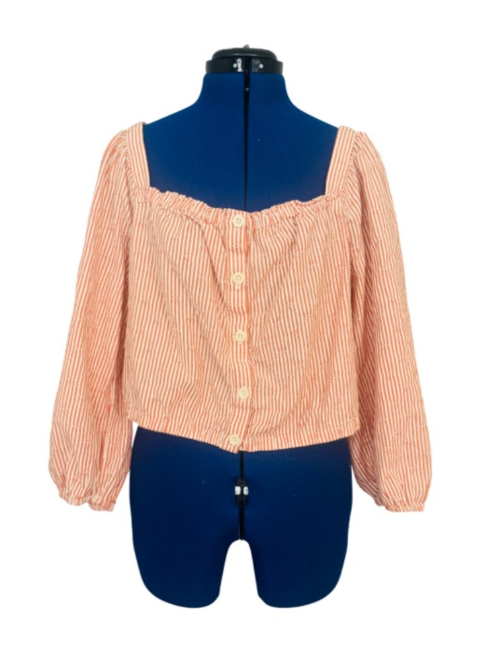 Madewell Cotton Orange Ivory Stripe Crop Top